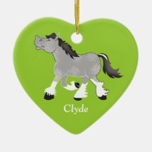 Grey Percheron Draught Horse Custom Ornament