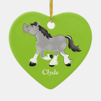 Grey Percheron Draught Horse Custom Ornament