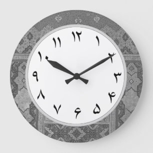 Grey Persian Numbers Farsi Clock Numerals