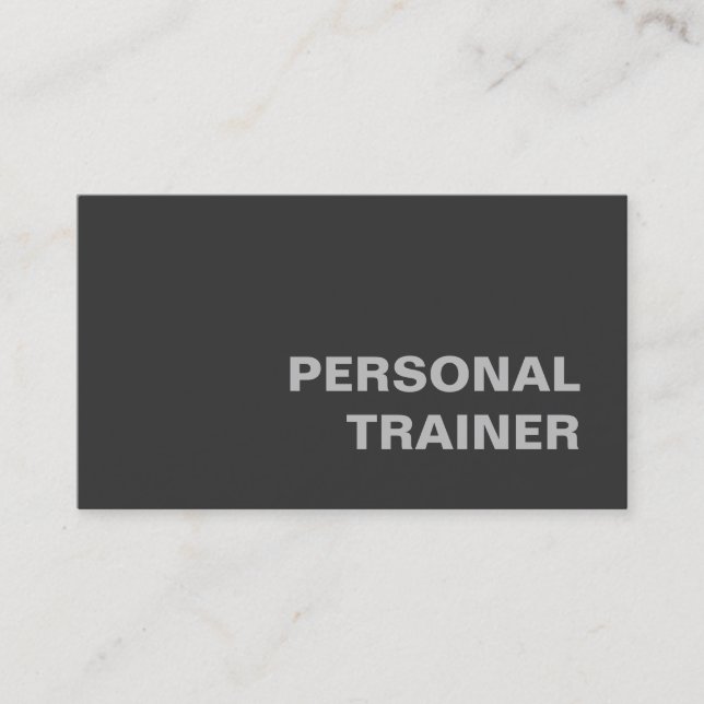 Grey Personal Trainer Fitness Sport Custom  Business Card (Front)