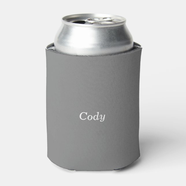 Grey Personalised Can Cooler (Can Front)