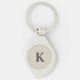 Grey personalised Monogrammed Key Ring