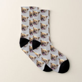 Grey Personalised Pet Photo Christmas Present Socks