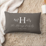 Grey Personalized Family Name Monogram Pillow<br><div class="desc">This design feature the family monogram,  name and year establish on the front and "Home Sweet Home" on the back. This simple stylish pillow is a perfect additional to your family room decoration. It is also a perfect gift for house warming,  newlywed couple and family gift.</div>