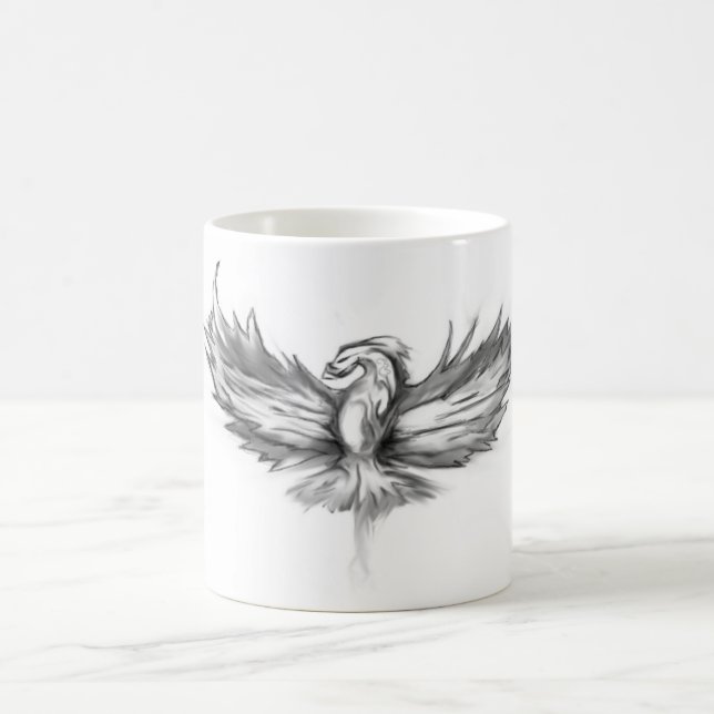 Grey Phoenix Rising Coffee Mug (Center)