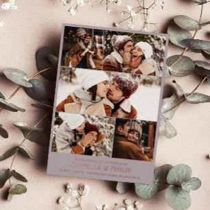 Grey Photo Collage Informal Wedding Rose Gold
