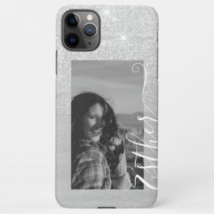 Grey Photo Template Calligraphy Hand Lettered Name iPhone 11Pro Max Case