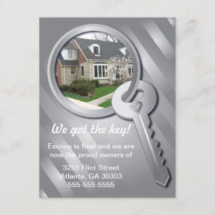 Grey Photo Template Key Ring New Home Postcard