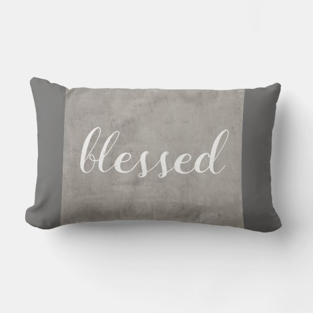 grey pillow with quote home decor (Front)