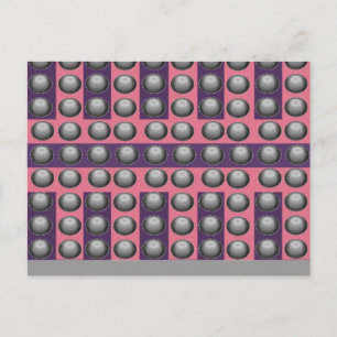 Grey, Pink and Purple Dot Pattern Postcard