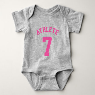 Grey & Pink Baby | Sports Jersey Design Bodysuit