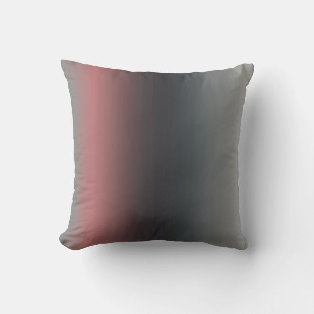 Grey, pink, black gradient, Ombre. Cushion (Front)