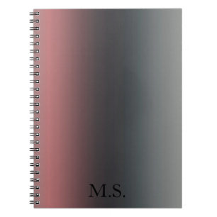 Grey, pink, black gradient, Ombre.  Notebook