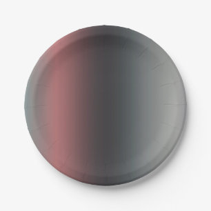 Grey, pink, black gradient, Ombre.  Paper Plate