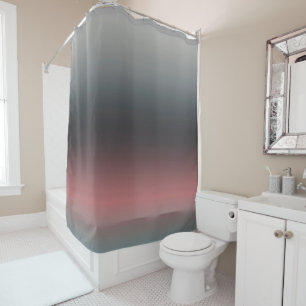Grey, pink, black gradient, Ombre.  Shower Curtain