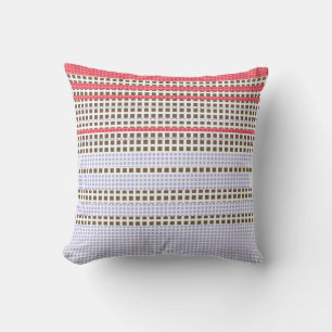 Grey, pink, brown, plaid cushion