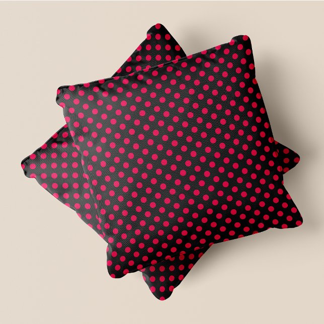Grey & Pink Chic Polka Dots Cushion (Grey & Pink Chic Polka Dots Throw Pillow)