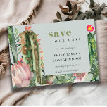 GREY PINK FLORAL DESERT CACTI FOLIAGE WATERCOLOR SAVE THE DATE<br><div class="desc">A perfect wedding collection for those looking for a tastefully done, elegant vibrant cactus theme. The cacti and succulent foliage designs are hand painted in watercolor. Personalise it with your name, your wedding date, and be sure to include a special message. Lots of designs to choose from and lots of...</div>