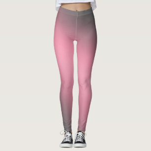Grey Pink Gradient Ombre Capri Leggings