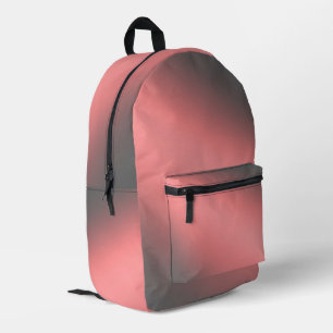 Grey Pink Moonlight Ombre Printed Backpack