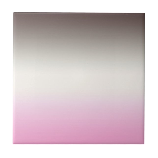 Grey pink Ombre Ceramic Tile (Front)