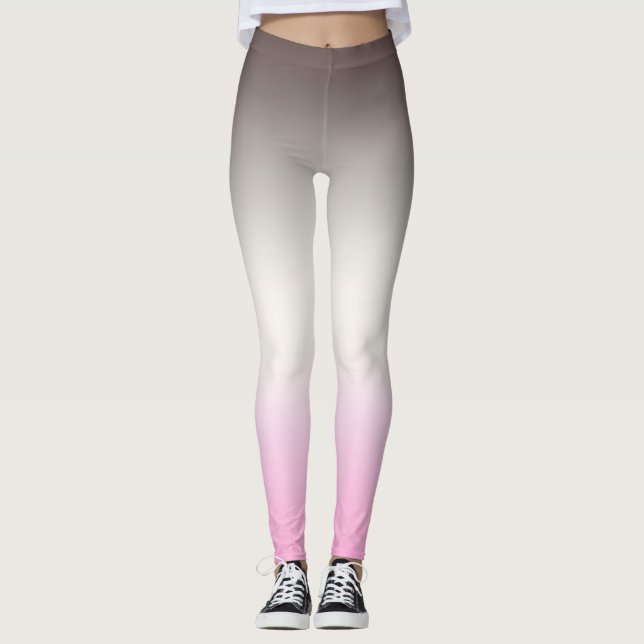 Grey pink Ombre Leggings (Front)