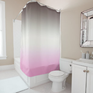 Grey pink Ombre Shower Curtain