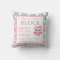 Grey Pink Owl Baby Announcement Pillow