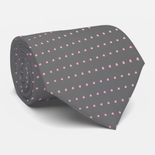 Grey Pink Polka Dots Tie