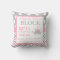 Grey Pink Princess Baby Announcement Pillow