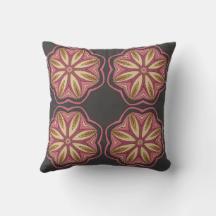Grey & Pink Reversible Throw Pillow