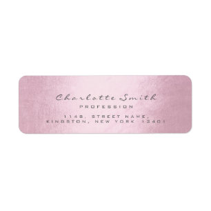 Grey Pink Rose Name RSVP Profession Event Planner Return Address Label
