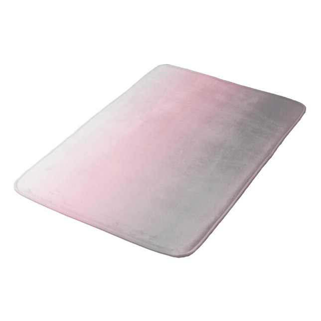 Grey Pink White Ombre Bath Mat (Angled)