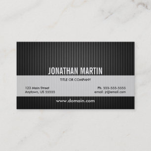 Grey Pinstripes on Black Business Card