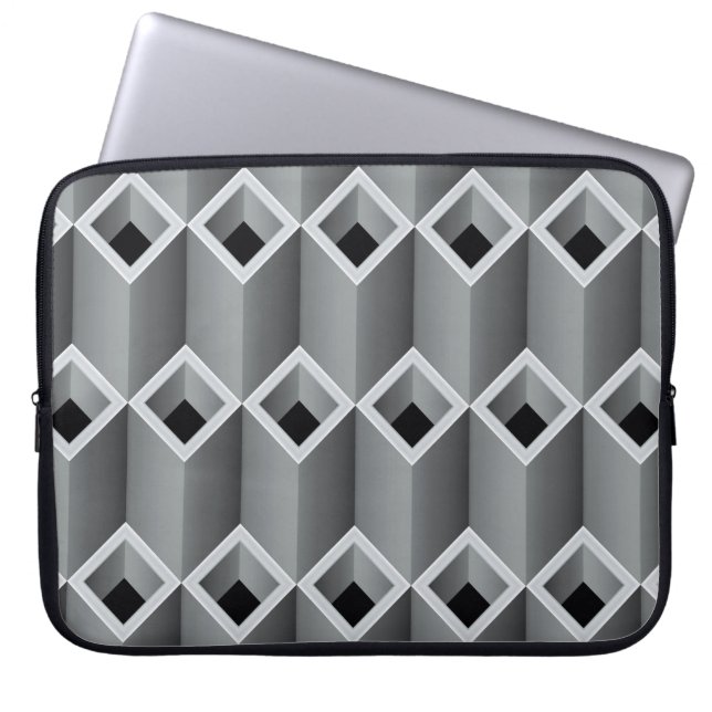 Grey pipes on top of each other - seamless backgro laptop sleeve (Front)