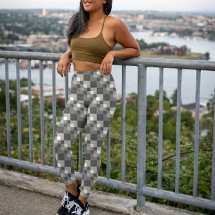 Grey pixel pattern leggings