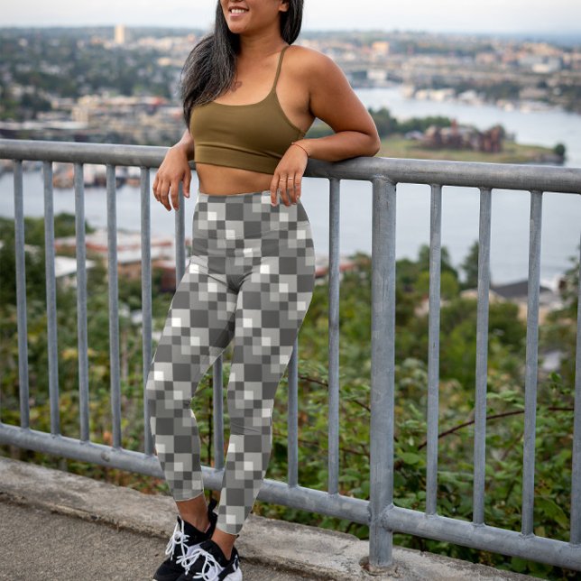Grey pixel pattern leggings (Creator Uploaded)