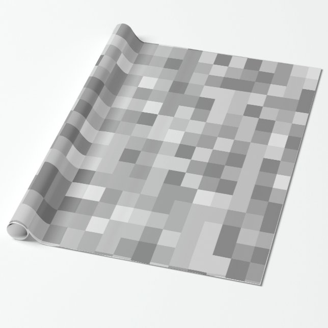 Grey pixels wrapping paper (Unrolled)