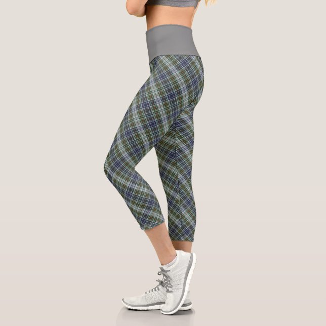Grey Plaid  Capri Leggings (Left)