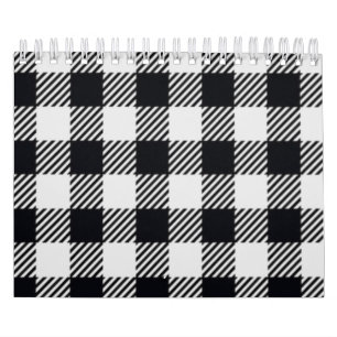 Grey Plaid Checkers Calendar