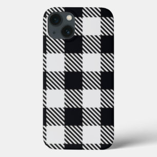Grey Plaid Checkers Mug iPhone 13 Case