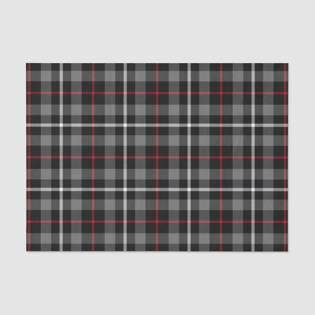 Grey Plaid For Christmas Tissue Paper (Front)