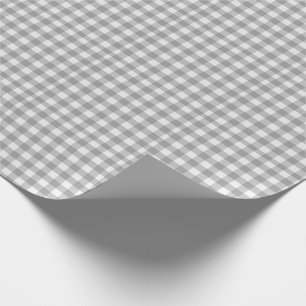 Grey Plaid Gingham Country Farmhouse Simple Wrapping Paper
