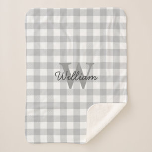 Grey Plaid Pattern Blanket