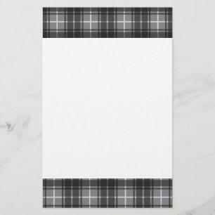 Grey Plaid Stationery