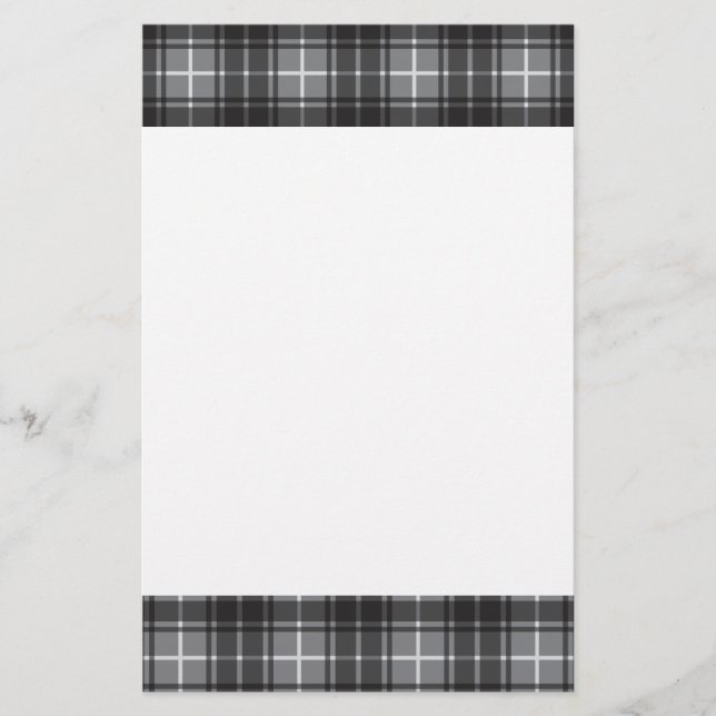 Grey Plaid Stationery (Front)
