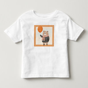 Grey Plaid Sweater Bear with Orange Plaid Scarf