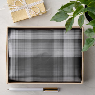 Grey Plaid Tissue Paper