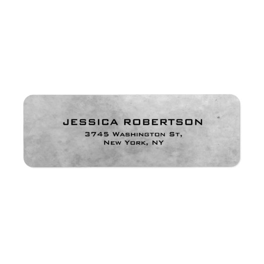 Grey Plain Elegant Modern Trendy Return Address Label
