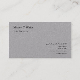 Grey Plain Minimalist Professional Classical Business Card